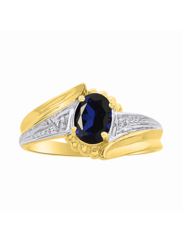 Rylos 14K Yellow Gold Swirl Z Ring with 7X5MM Oval Gemstone & Diamond Accent  Exquisite Color Stone Birthstone Jewelry for Women  Available in Sizes 5-10