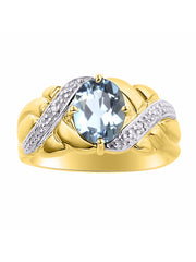 Rylos 14K Yellow Gold Classic Ring with 9X7MM Oval Gemstone & Sparkling Diamonds  Exquisite Gem Jewelry for Women  Available in Sizes 5-10