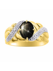 Rylos Classic Ring with 9X7MM Oval Gemstone & Diamonds  Radiant Birthstone Color Stone Jewelry for Women In Yellow Gold Plated Silver  Available in Sizes 5-13