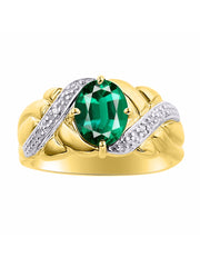 Rylos 14K Yellow Gold Classic Ring with 9X7MM Oval Gemstone & Sparkling Diamonds  Exquisite Gem Jewelry for Women  Available in Sizes 5-10