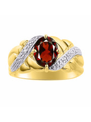 Rylos 14K Yellow Gold Classic Ring with 9X7MM Oval Gemstone & Sparkling Diamonds  Exquisite Gem Jewelry for Women  Available in Sizes 5-10