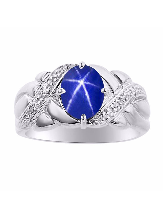 Rylos Classic Ring with 9X7MM Oval Gemstone & Diamonds  Radiant Birthstone Color Stone Jewelry for Women in Sterling Silver  Available in Sizes 5-13