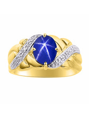 Rylos 14K Yellow Gold Classic Ring with 9X7MM Oval Gemstone & Sparkling Diamonds  Exquisite Gem Jewelry for Women  Available in Sizes 5-10