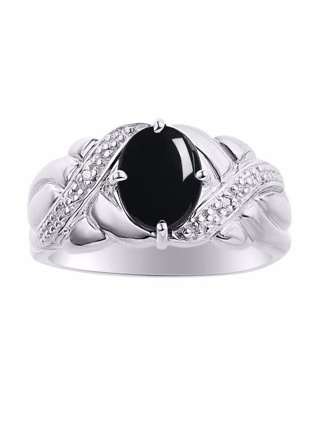 Rylos 14K White Gold Classic Ring with 9X7MM Oval Gemstone & Sparkling Diamonds  Exquisite Gem Jewelry for Women  Available in Sizes 5-10