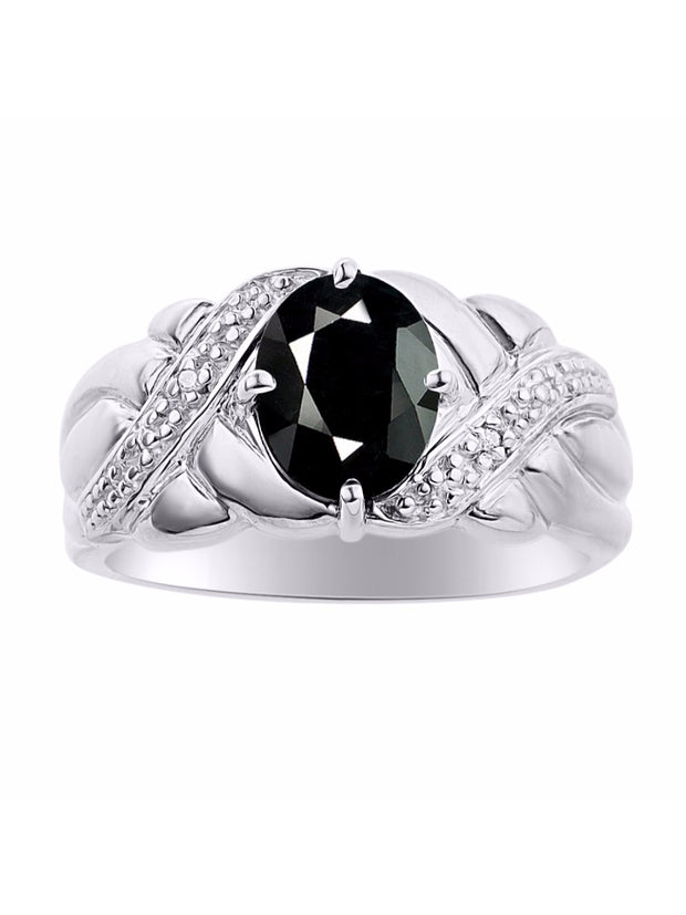 Rylos 14K White Gold Classic Ring with 9X7MM Oval Gemstone & Sparkling Diamonds  Exquisite Gem Jewelry for Women  Available in Sizes 5-10