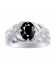 Rylos Classic Ring with 9X7MM Oval Gemstone & Diamonds  Radiant Birthstone Color Stone Jewelry for Women in Sterling Silver  Available in Sizes 5-13