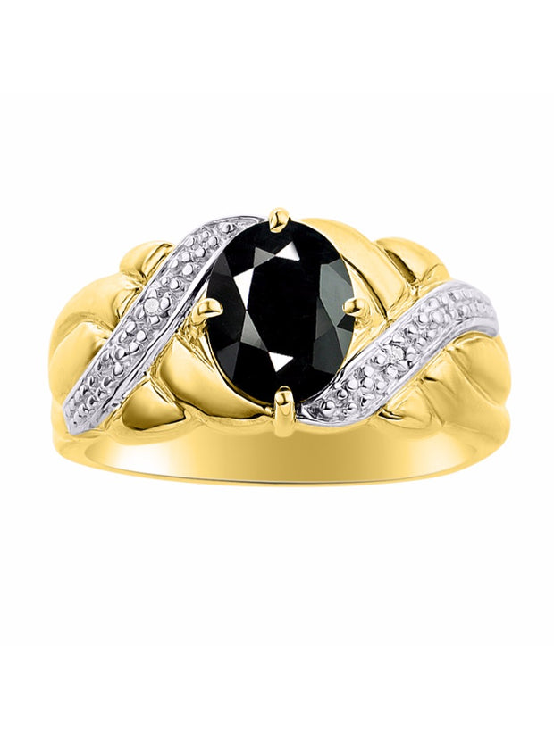 Rylos 14K Yellow Gold Classic Ring with 9X7MM Oval Gemstone & Sparkling Diamonds  Exquisite Gem Jewelry for Women  Available in Sizes 5-10