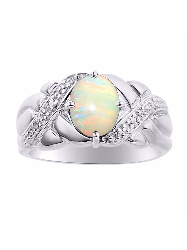 Rylos 14K White Gold Classic Ring with 9X7MM Oval Gemstone & Sparkling Diamonds  Exquisite Gem Jewelry for Women  Available in Sizes 5-10