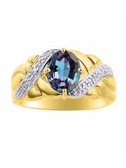 Rylos Classic Ring with 9X7MM Oval Gemstone & Diamonds  Radiant Birthstone Color Stone Jewelry for Women In Yellow Gold Plated Silver  Available in Sizes 5-13