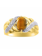 Rylos 14K Yellow Gold Classic Ring with 9X7MM Oval Gemstone & Sparkling Diamonds  Exquisite Gem Jewelry for Women  Available in Sizes 5-10