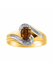 Rylos Designer Swirl Style Ring Yellow Gold Plated Silver 925 : 7X5MM Oval Gemstone & Diamond Accent - Birthstone Jewelry for Women - Available in Sizes 5-10.