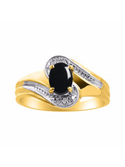 Rylos Designer Swirl Style Ring Yellow Gold Plated Silver 925 : 7X5MM Oval Gemstone & Diamond Accent - Birthstone Jewelry for Women - Available in Sizes 5-10.