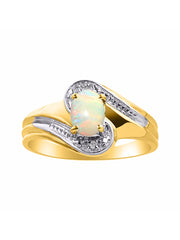 Rylos Designer Swirl Style Ring Yellow Gold Plated Silver 925 : 7X5MM Oval Gemstone & Diamond Accent - Birthstone Jewelry for Women - Available in Sizes 5-10.