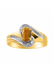 Rylos Designer Swirl Style Ring Yellow Gold Plated Silver 925 : 7X5MM Oval Gemstone & Diamond Accent - Birthstone Jewelry for Women - Available in Sizes 5-10.