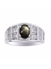 Rylos Classic Style Ring with 7X5MM Oval Gemstone & Diamond Accent  Elegant Birthstone Jewelry for Women and in Sterling Silver  Available in Sizes 5-10