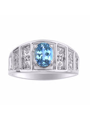 Rylos Classic Style Ring with 7X5MM Oval Gemstone & Diamond Accent  Elegant Birthstone Jewelry for Women and in Sterling Silver  Available in Sizes 5-10