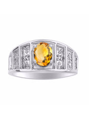 Rylos Classic Style Ring with 7X5MM Oval Gemstone & Diamond Accent  Elegant Birthstone Jewelry for Women and in Sterling Silver  Available in Sizes 5-10