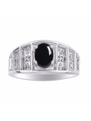 Rylos Classic Style Ring with 7X5MM Oval Gemstone & Diamond Accent  Elegant Birthstone Jewelry for Women and in Sterling Silver  Available in Sizes 5-10