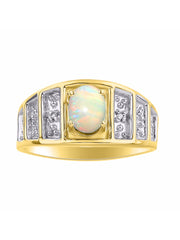 Rylos Classic Style Ring with 7X5MM Oval Gemstone & Diamond Accent  Elegant Birthstone Jewelry for Women and in Yellow Gold Plated Silver  Available in Sizes 5-10