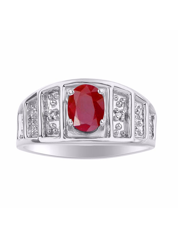 Rylos 14K White Gold Classic Style Ring with 7X5MM Oval Gemstone & Diamond Accent  Elegant Birthstone Jewelry for Women and  Available in Sizes 5-10