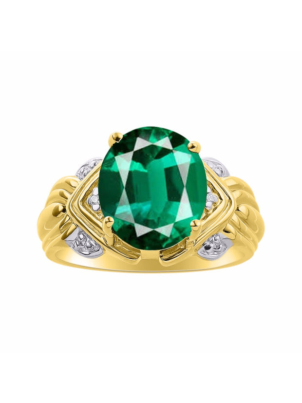 Rylos 14K Yellow Gold Ring with 12X10MM Gemstone & Diamonds  Striking Ring for Middle or Pointer Finger  Exquisite Color Stone Jewelry for Women  Available in Sizes 5-13