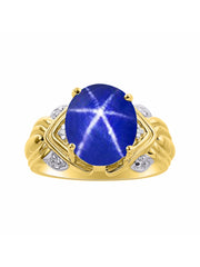 Rylos 14K Yellow Gold Ring with 12X10MM Gemstone & Diamonds  Striking Ring for Middle or Pointer Finger  Exquisite Color Stone Jewelry for Women  Available in Sizes 5-13