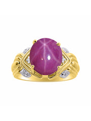 Rylos 14K Yellow Gold Ring with 12X10MM Gemstone & Diamonds  Striking Ring for Middle or Pointer Finger  Exquisite Color Stone Jewelry for Women  Available in Sizes 5-13