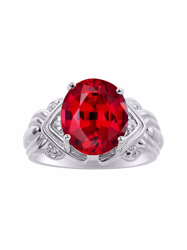 Rylos 14K White Gold Ring with 12X10MM Gemstone & Diamonds  Striking Ring for Middle or Pointer Finger  Exquisite Color Stone Jewelry for Women  Available in Sizes 5-13