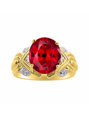 Rylos 14K Yellow Gold Ring with 12X10MM Gemstone & Diamonds  Striking Ring for Middle or Pointer Finger  Exquisite Color Stone Jewelry for Women  Available in Sizes 5-13