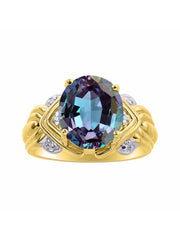 Rylos 14K Yellow Gold Ring with 12X10MM Gemstone & Diamonds  Striking Ring for Middle or Pointer Finger  Exquisite Color Stone Jewelry for Women  Available in Sizes 5-13