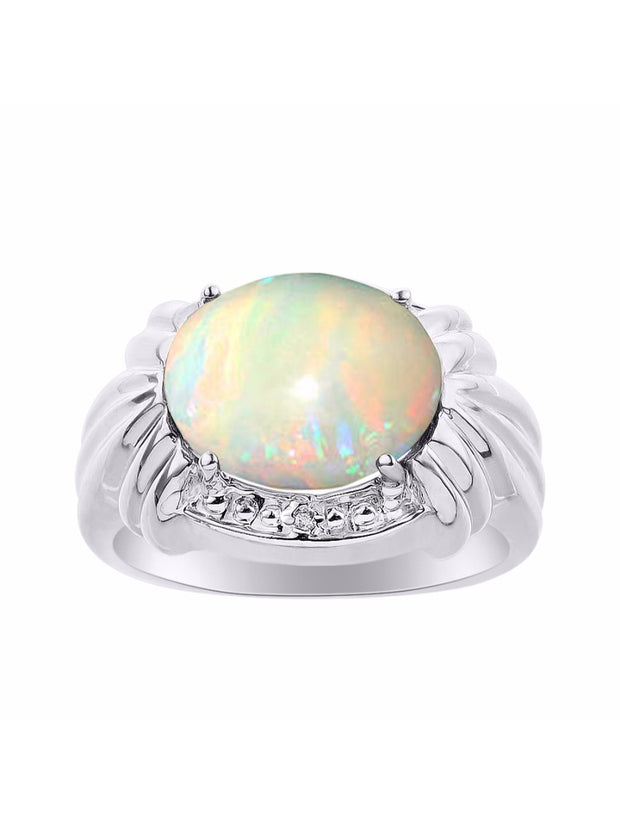 Rylos Ring with 12X10MM Gemstone & Diamonds  Striking Ring for Middle or Pointer Finger  Exquisite Jewelry for Women in Sterling Silver  Available in Sizes 5-13