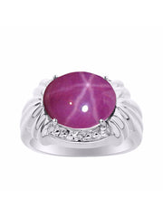 Rylos Ring with 12X10MM Gemstone & Diamonds  Striking Ring for Middle or Pointer Finger  Exquisite Jewelry for Women in Sterling Silver  Available in Sizes 5-13