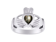 Rylos 14K White Gold Claddagh Ring Love, Loyalty & Friendship Heart 6MM Gem Irish Wedding Band - Exquisite Birthstone Jewelry for Women & Men - Available in Sizes 5-13