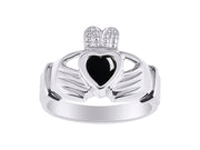 Rylos 14K White Gold Claddagh Ring Love, Loyalty & Friendship Heart 6MM Gem Irish Wedding Band - Exquisite Birthstone Jewelry for Women & Men - Available in Sizes 5-13