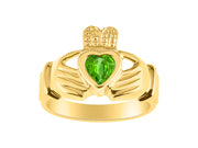 Rylos Rings 14K Gold Plated Silver Claddah Love, Loyalty & Friendship Heart 6MM Gem Irish Wedding Band Claddagh Rings Birthstone Jewelry for Women Sterling Silver Rings for Women & Men Size 5-13