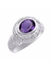 Rylos Classic Ring with 9X7MM Oval Gemstone & Diamonds  Radiant Color Stone Jewelry for Women in Sterling Silver  Available in Sizes 5-13