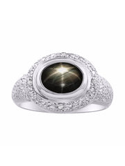 Rylos Classic Ring with 9X7MM Oval Gemstone & Diamonds  Radiant Color Stone Jewelry for Women in Sterling Silver  Available in Sizes 5-13