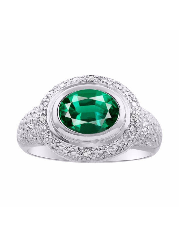 Rylos Classic Ring with 9X7MM Oval Gemstone & Diamonds  Radiant Color Stone Jewelry for Women in Sterling Silver  Available in Sizes 5-13