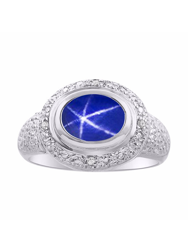 Rylos Classic Ring with 9X7MM Oval Gemstone & Diamonds  Radiant Color Stone Jewelry for Women in Sterling Silver  Available in Sizes 5-13