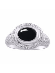 Rylos Classic Ring with 9X7MM Oval Gemstone & Diamonds  Radiant Color Stone Jewelry for Women in Sterling Silver  Available in Sizes 5-13