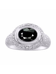 Rylos Classic Ring with 9X7MM Oval Gemstone & Diamonds  Radiant Color Stone Jewelry for Women in Sterling Silver  Available in Sizes 5-13