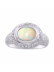 Rylos Classic Ring with 9X7MM Oval Gemstone & Diamonds  Radiant Color Stone Jewelry for Women in Sterling Silver  Available in Sizes 5-13