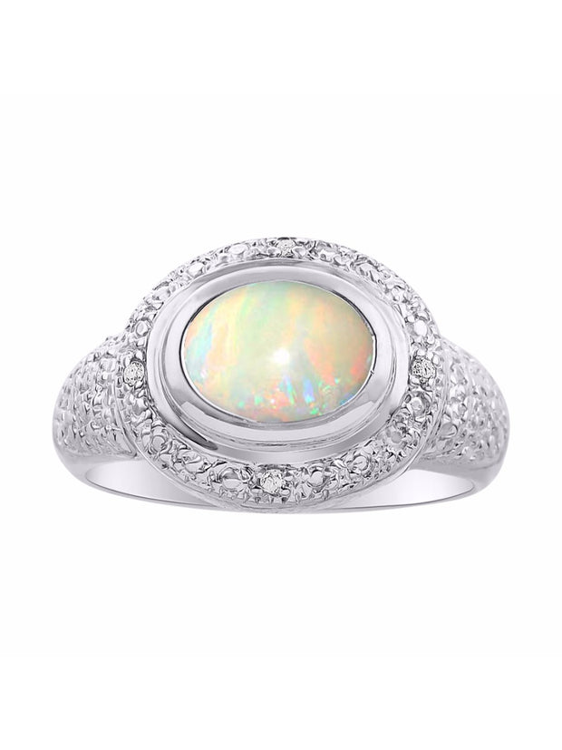 Rylos Classic Ring with 9X7MM Oval Gemstone & Diamonds  Radiant Color Stone Jewelry for Women in Sterling Silver  Available in Sizes 5-13