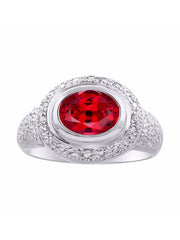 Rylos Classic Ring with 9X7MM Oval Gemstone & Diamonds  Radiant Color Stone Jewelry for Women in Sterling Silver  Available in Sizes 5-13