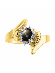 Rylos 14K Yellow Gold Floral Designer Ring with 6X4MM Oval Gemstone & Sparkling Diamonds - Birthstone Jewelry for Women - Available in Sizes 5 to 10 Embrace Elegance!