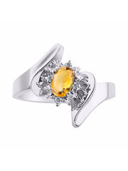 Rylos Floral Designer Ring with 6X4MM Oval Gemstone & Sparkling Diamonds in Sterling Silver- Birthstone Jewelry for Women - Available in Sizes 5 to 10 Embrace Elegance!