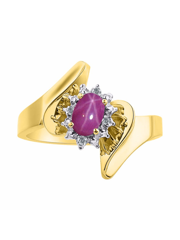 Rylos 14K Yellow Gold Floral Designer Ring with 6X4MM Oval Gemstone & Sparkling Diamonds - Birthstone Jewelry for Women - Available in Sizes 5 to 10 Embrace Elegance!