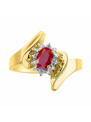 Rylos 14K Yellow Gold Floral Designer Ring with 6X4MM Oval Gemstone & Sparkling Diamonds - Birthstone Jewelry for Women - Available in Sizes 5 to 10 Embrace Elegance!