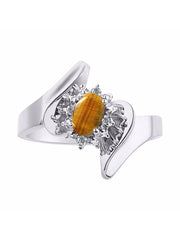 Rylos 14K White Gold Floral Designer Ring with 6X4MM Oval Gemstone & Sparkling Diamonds - Birthstone Jewelry for Women - Available in Sizes 5 to 10 Embrace Elegance!