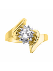 Rylos 14K Yellow Gold Floral Designer Ring with 6X4MM Oval Gemstone & Sparkling Diamonds - Birthstone Jewelry for Women - Available in Sizes 5 to 10 Embrace Elegance!